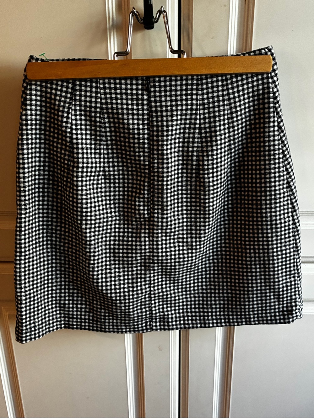John Galt Juniors black & white gingham mini skirt, size: XS